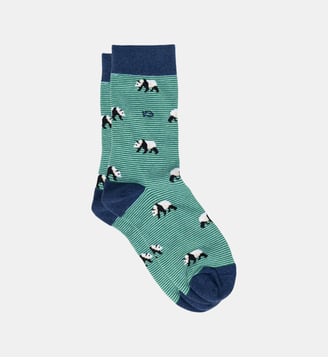 Chaussettes en coton peigné animaux - Billybelt - Vert et bleu marine