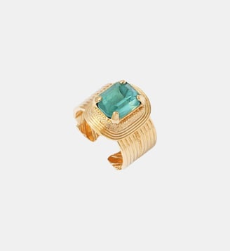 Bague ajustable   - Soleil - Satellite - Bleu turquoise