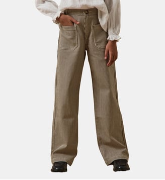 Pantalon droit rayé - Cyrillus - Rayure marron