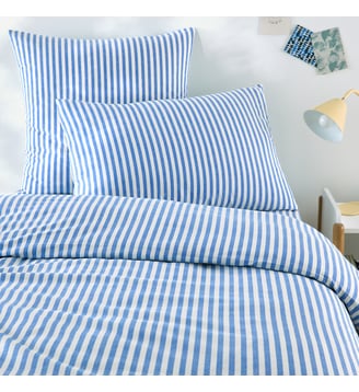 Housse de couette enfant en coton - La Redoute Interieurs - Rayé bleu