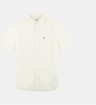 Chemise manches courtes regular avec imprimé - Serge Blanco - Blanc cassé