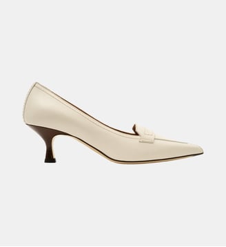 Moino - Mocassins En Cuir Lisse Latte Parallèle