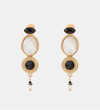 Boucles d'oreilles clips   - Fujita - Satellite - Blanc