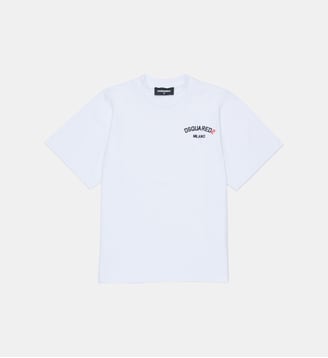 T-shirt à col rond avec logo - Dsquared2 - Blanc