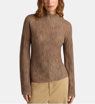 Tricot miraflores en lurex mélange points - Momonì - Orange
