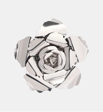Barrette fleur en métal - Rabanne - Argent