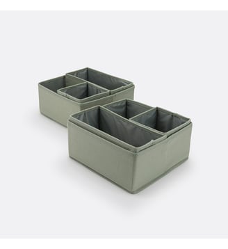 Lot de 6 boites de rangement Odani - La Redoute Interieurs - Vert de gris