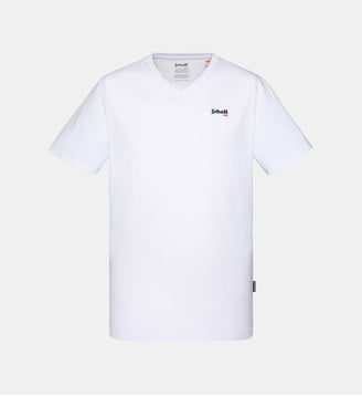 T-shirt col V - Schott - Blanc