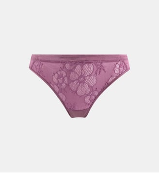 Tanga Silk'n Lace rose - Maison Lejaby - Rubis rose