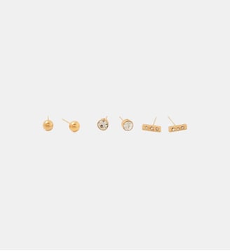 Set de 3 puces d'oreilles acier inoxydable doré - Balaboosté - Doré