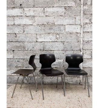 Chaise contemporaine Alma N°1779- Produit chiné - Debongout - Gris métal