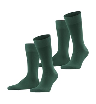 Chaussettes Happy 2-Pack Coton - Falke - Vert chasseur