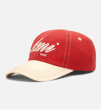 Casquette unisexe en coton broderie Ami Paris - AMI Paris - Rouge rubis et ivoire