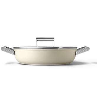 Sauteuse 28cm céramique crème avec couvercle - Smeg - Blanc