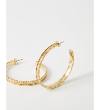 Boucles d'oreilles créoles Wednesday Metallic gold - Flowers for Zoe - Doré