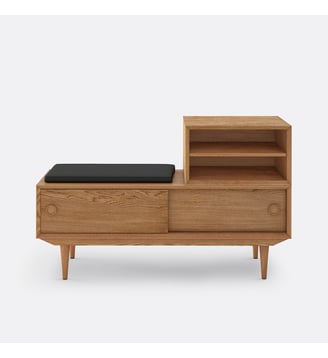 Banc de jardin, métal acier - La Redoute Interieurs - Bois clair miel