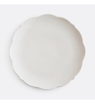 Lot 4 assiettes plates en porcelaine - La Redoute Interieurs - Blanc