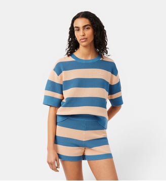PULLS COL ROND FEMME ADULTE PULLS:Generic - Lacoste - Bleu et rose pale