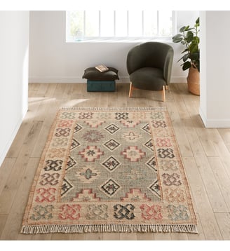 Tapis kilim jute et coton effet used - La Redoute Interieurs - Multicolore