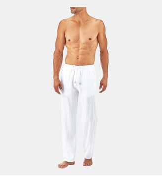 Pantalon en lin  large uni - Vilebrequin - Blanc