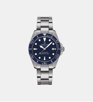 Montre automatique Ds action Bleu foncé C0484074404100 - Certina - Gris