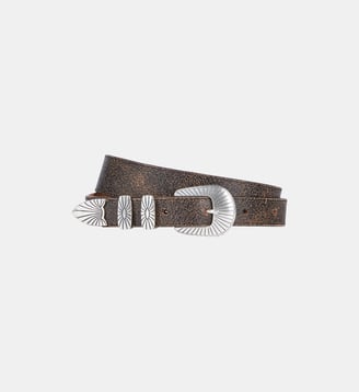 Ceinture fine en cuir - The Kooples - Marron