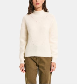 Pull à col montant en mohair - RYMA - Pablo - Écru