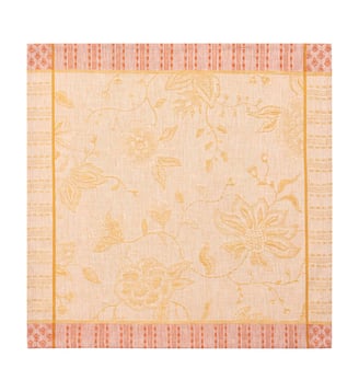 Serviette de table Été Indien 100% lin - Le Jacquard Francais - Abricot