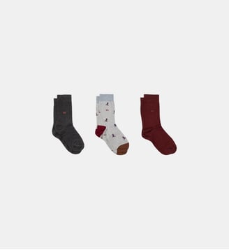 Coffret de 3 chaussettes - Billybelt - Rouge et gris