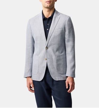 Veste blazer slim en laine et lin The Cascades - Rodd & Gunn - Sky