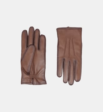 Gants Arthur Homme Cuir Doublés Cachemire - Agnelle - Whisky patine
