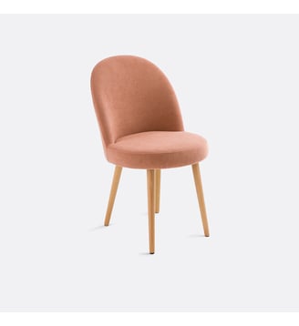 Chaise velours côtelé - La Redoute Interieurs - Vieux rose
