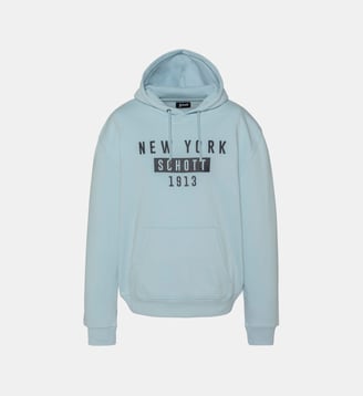 Sweatshirt à capuche NEW YORK - Schott - Bleu ciel