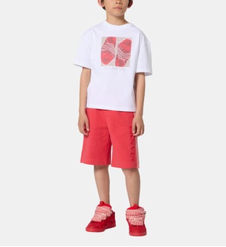 Bermuda en molleton - Lanvin Kids - Rouge flamboyant