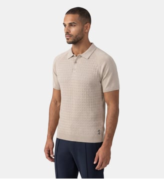 Polo en coton à maille torsadée - Ron Dorff - Beige