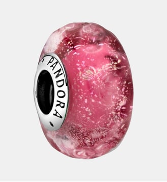 Charm Verre de Murano Rose Ondulé Fantaisie - Pandora - Argenté