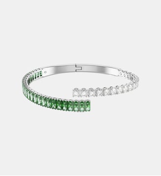 Bracelet-jonc Matrix, Vert, Métal rhodié Swarovski