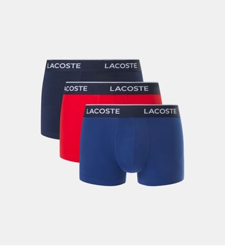 Lot de 3 boxers courts coton stretch - Lacoste - Bleu marine, rouge et bleu marine