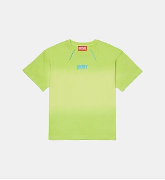 T-shirt à col rond avec logo - Diesel Kids - Vert slime