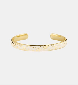 Bracelet jonc ouvert - Bangle Up - Blanc et doré