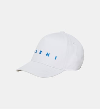 Casquette de baseball en gabardine avec logo - Marni - Blanc