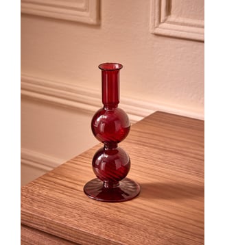 Bougeoir en verre Auguste - Petit modèle - Cyrillus - Bordeaux