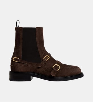 Bottines chelsea à boucles - Sandro - Marron