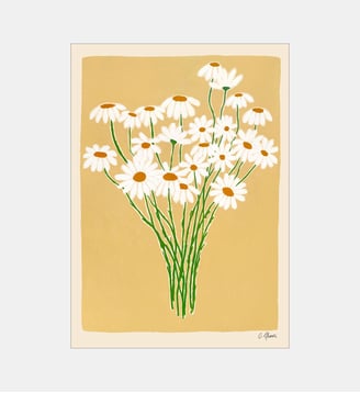 Poster   Daisies - The Poster Club x Carla Llanos - Poster & Frame - Orange