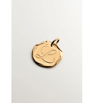 Charme artisanal en argent 925 doré 18K avec initiales L - Aristocrazy - Or