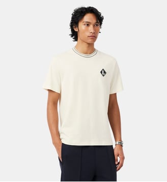 T-shirt fabriqué en France badge - Lacoste - Blanc