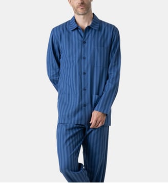 Pyjama long droit POPELINE - Eminence - Bleu