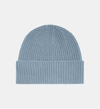 Bonnet à revers en cachemire - Bompard - Bleu glacier