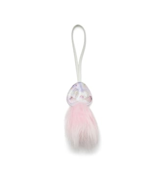 Porte-clés sac museau de cochon avec détail duveteux - Diesel - Rose