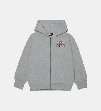 Sweat-shirt zippé intégralement avec logo - Diesel Kids - Gris